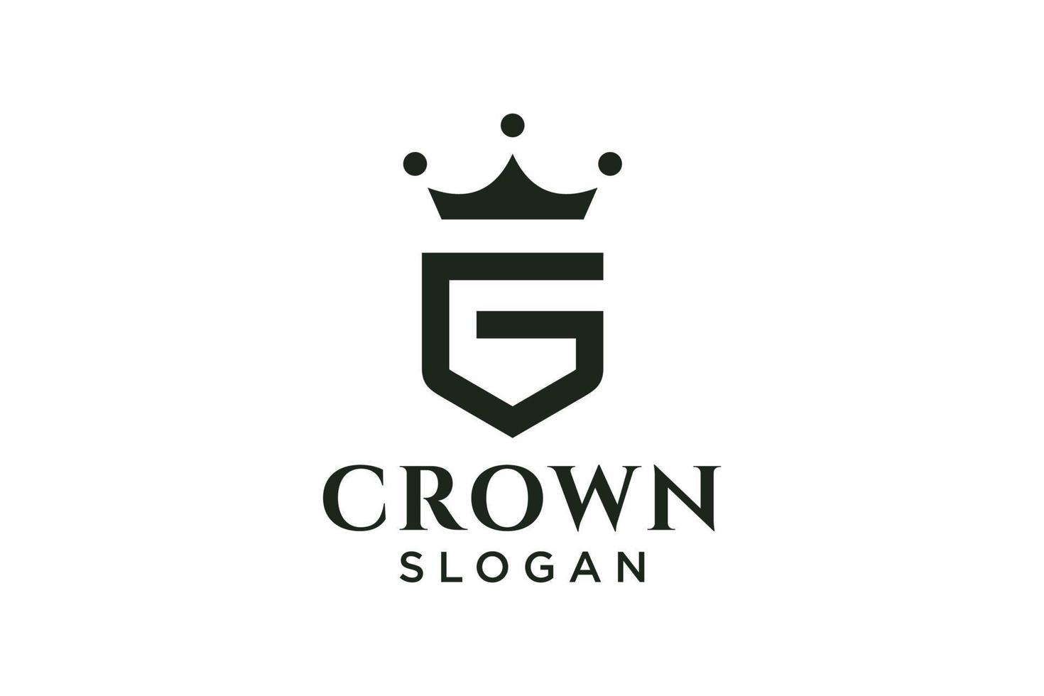 vintage crown logo and letter G symbol. Modern luxury brand element sign. Vector illustration.