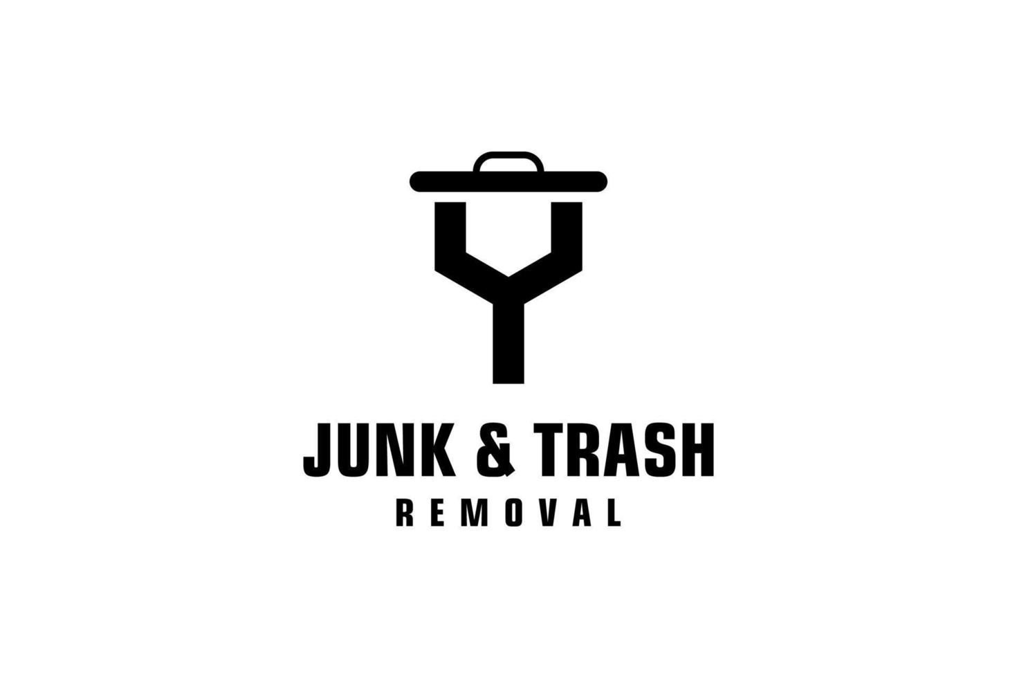 Letter Y for junk removal logo design, environmentally friendly garbage disposal service, simple minimalist design icon. vector