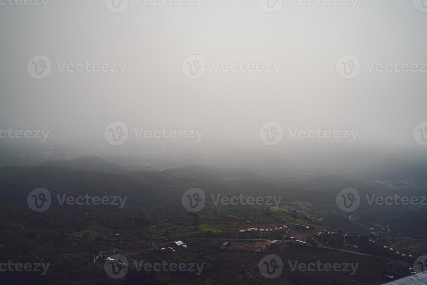 High view from Phu Thap Boek Mountain  Phetchabun Province, Thailand. Cold weather, high mountains and thick fog. photo