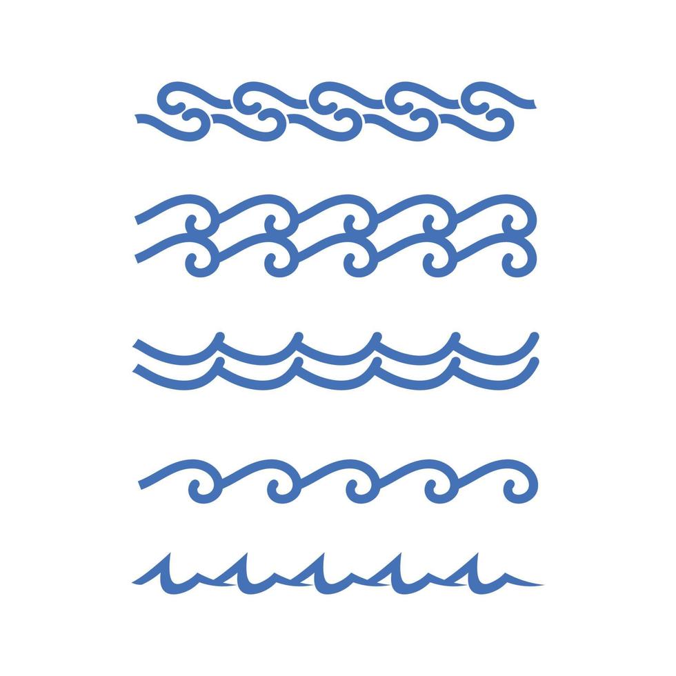 Wave and Water drop Logo Template vector set