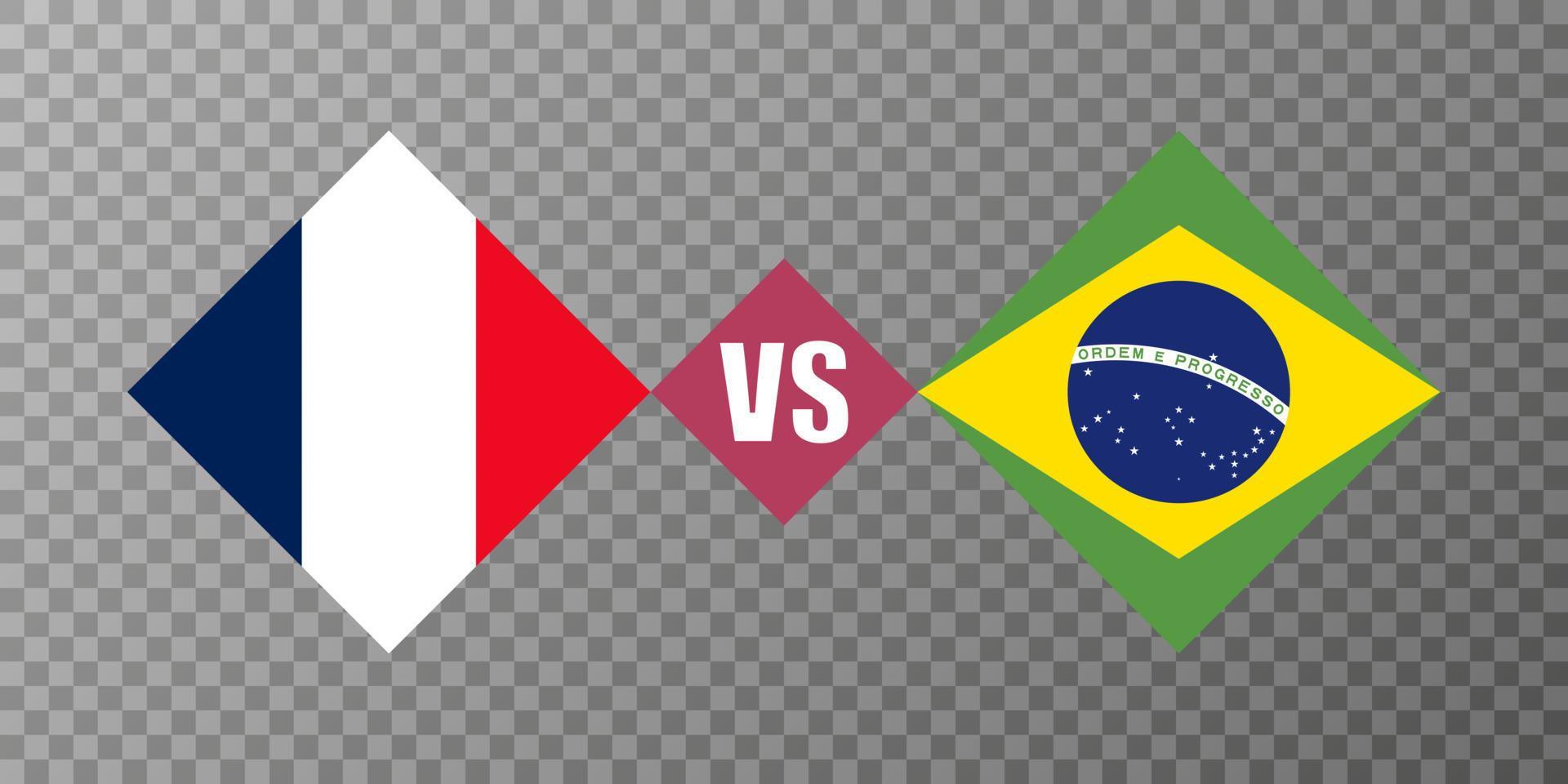 France vs Brazil flag concept. Vector illustration. 14888418 Vector Art