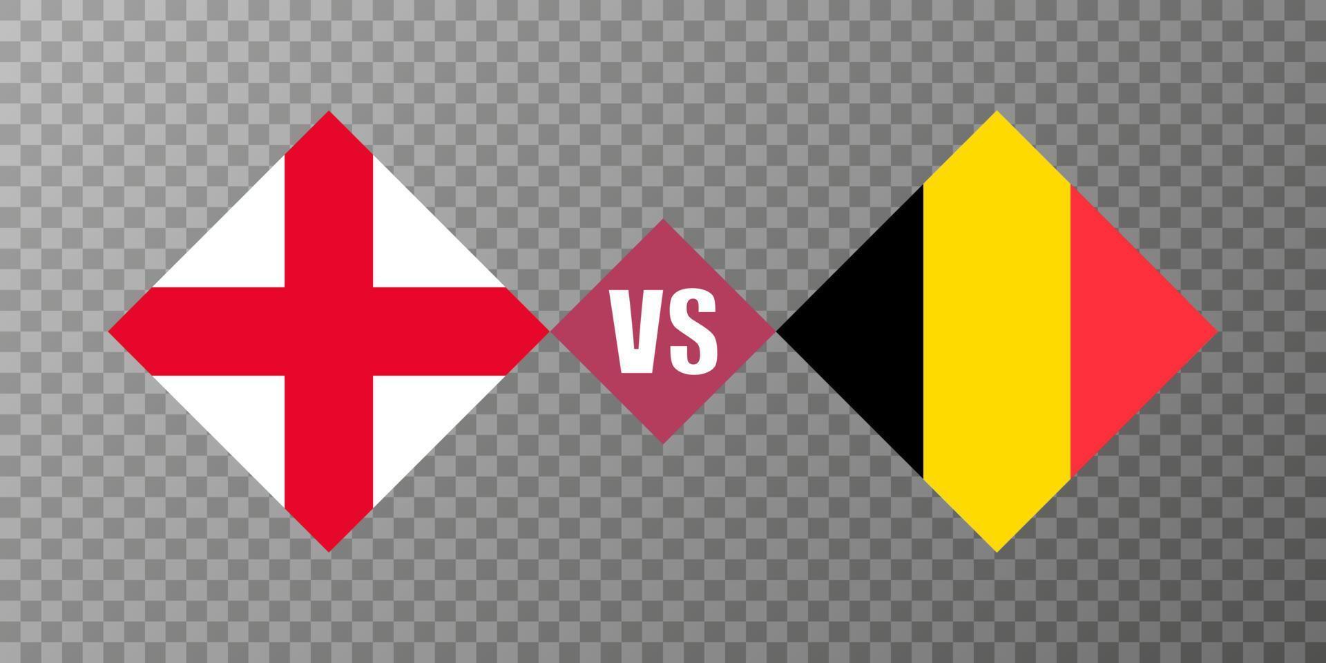 England vs Belgium flag concept. Vector illustration.