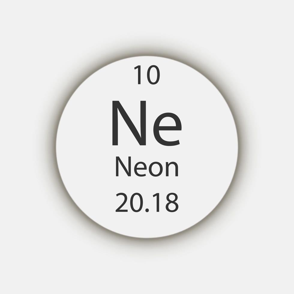 Neon symbol. Chemical element of the periodic table. Vector illustration.