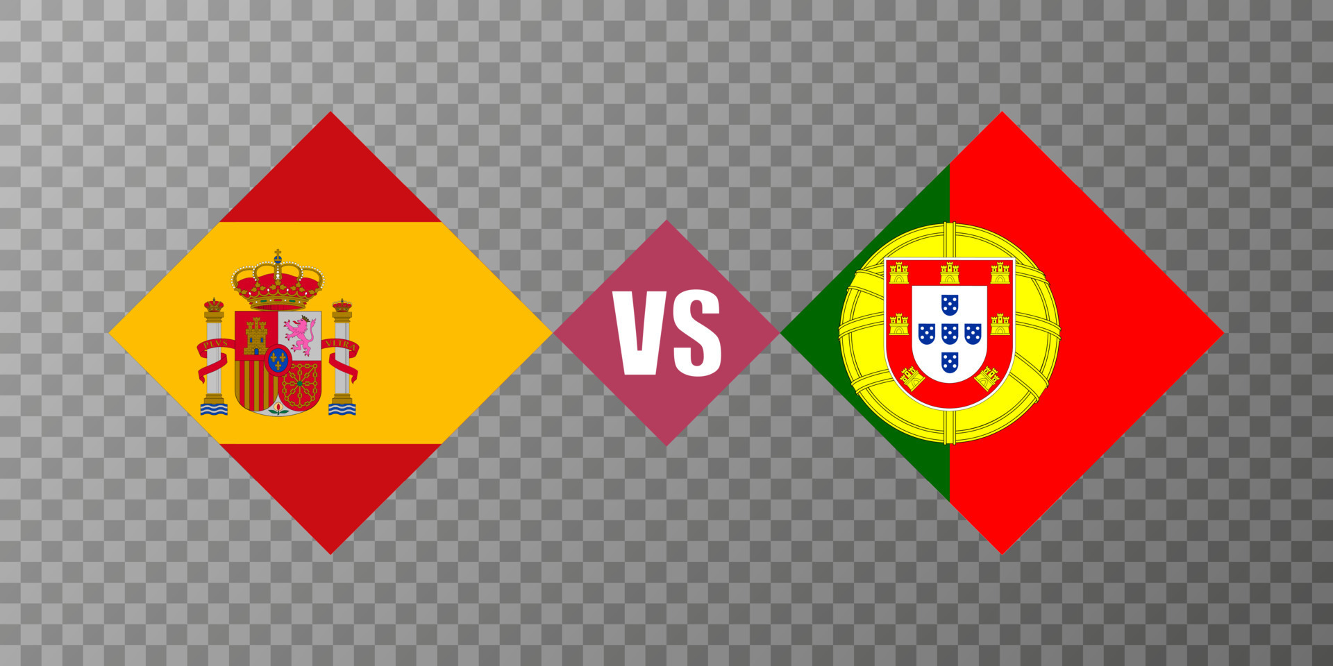 Spain vs Portugal flag concept. Vector illustration. 14888437 Vector