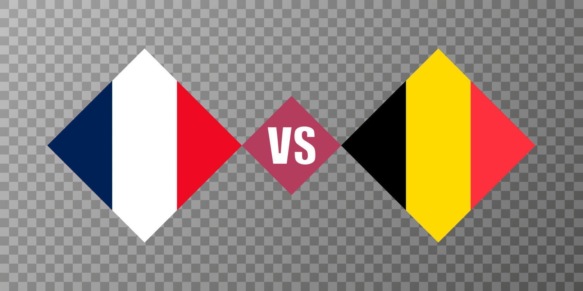 France vs Belgium flag concept. Vector illustration.