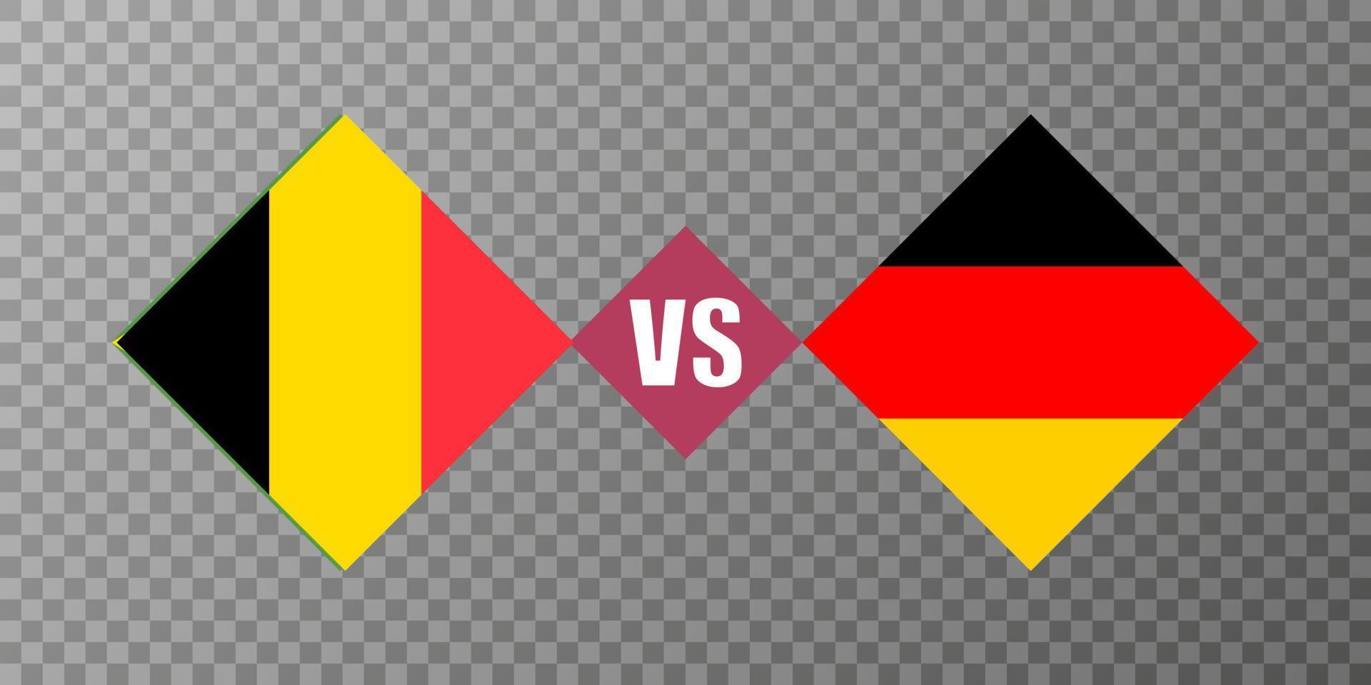 concepto de bandera de bélgica vs alemania. ilustración vectorial vector