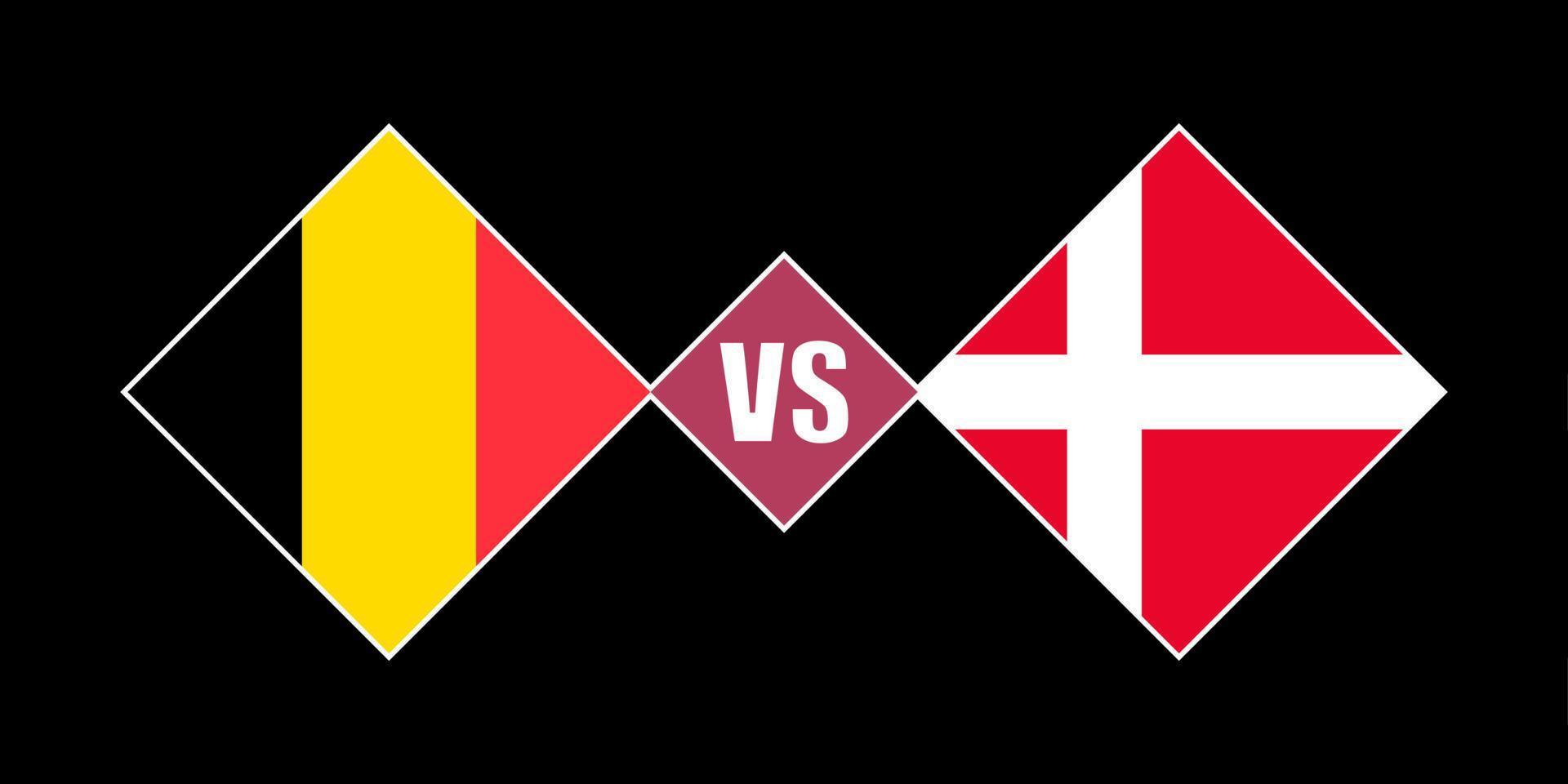 Belgium vs Denmark flag concept. Vector illustration.