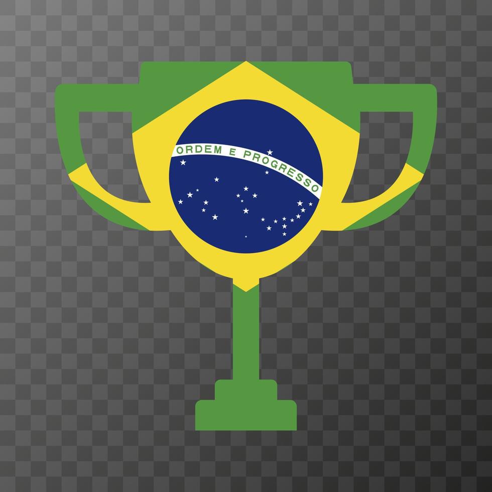Cup of the winner of the competition in the color of Brazil. Vector illustration.