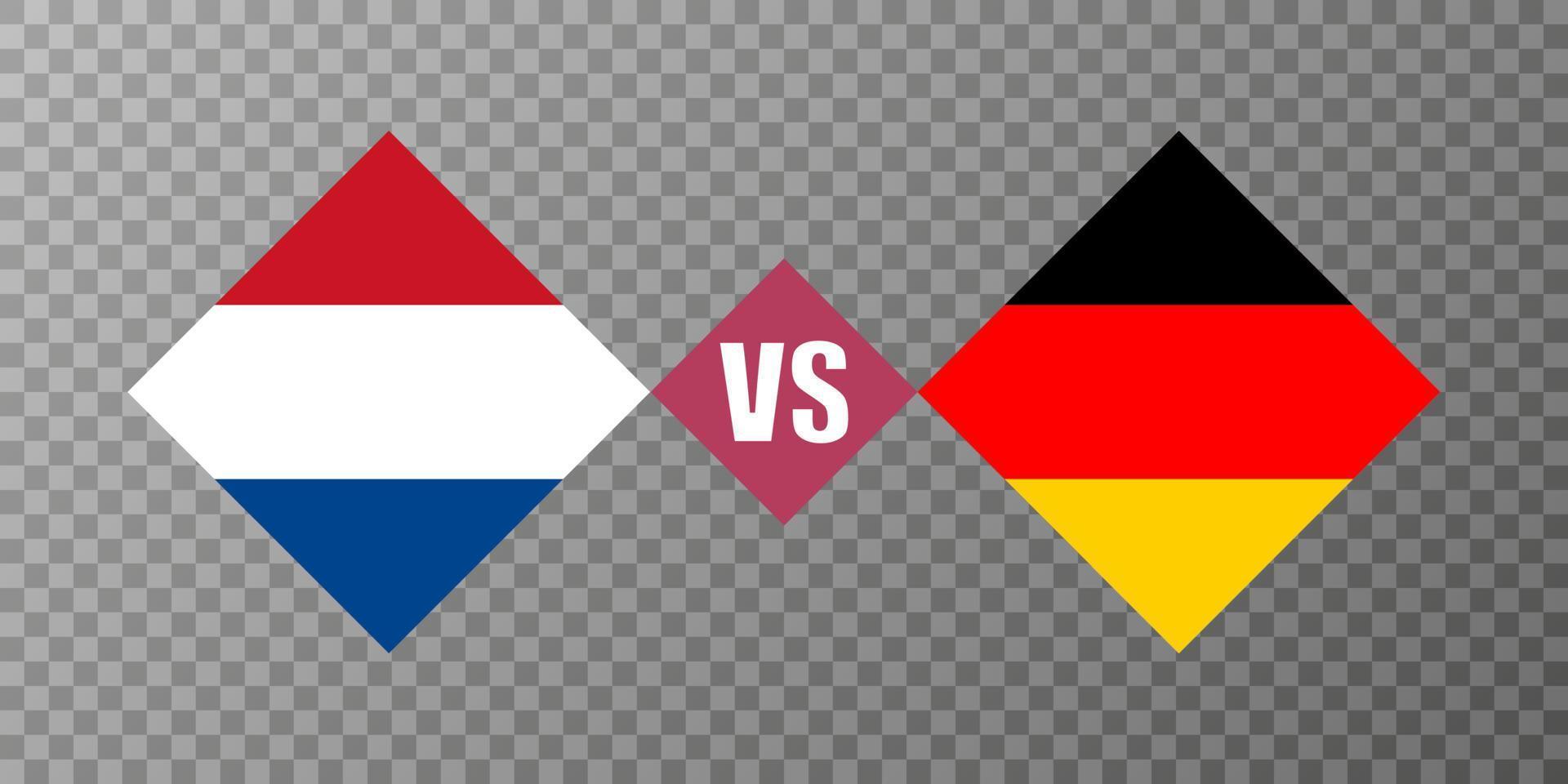 Netherlands vs Germany flag concept. Vector illustration.