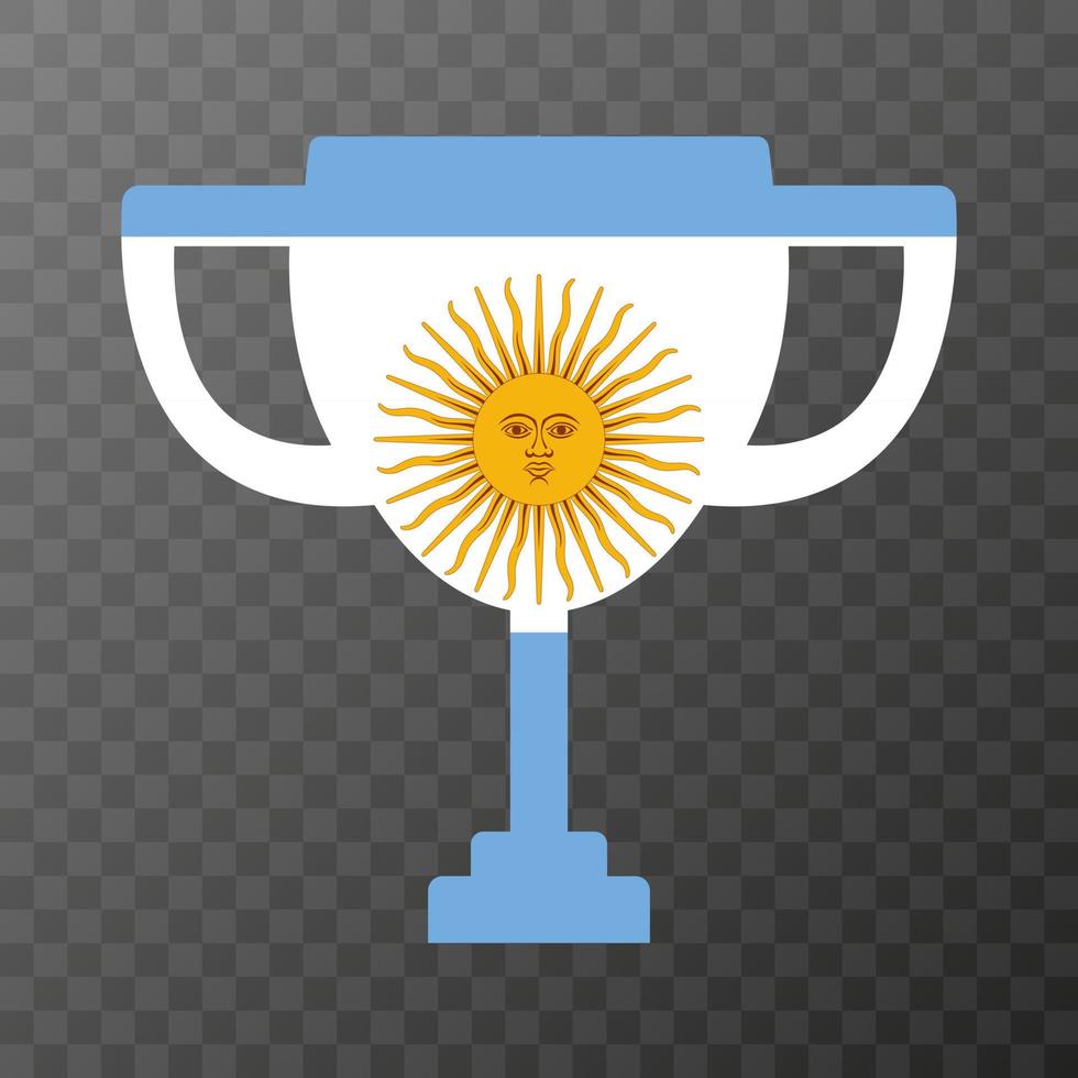 Cup of the winner of the competition in the color of Argentina. Vector illustration.