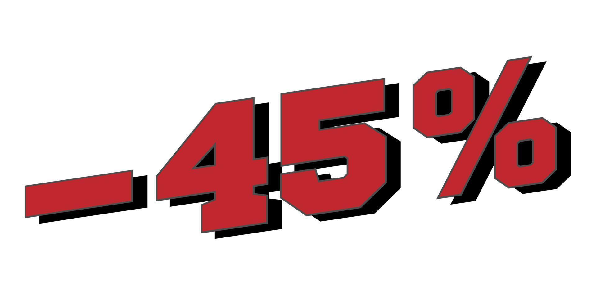 Sale 45 percent off banner. Vector illustration.
