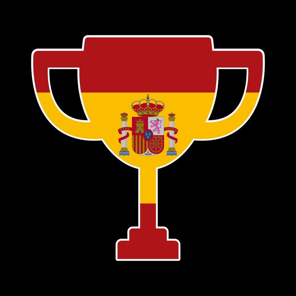 Cup of the winner of the competition in the color of Spain. Vector illustration.