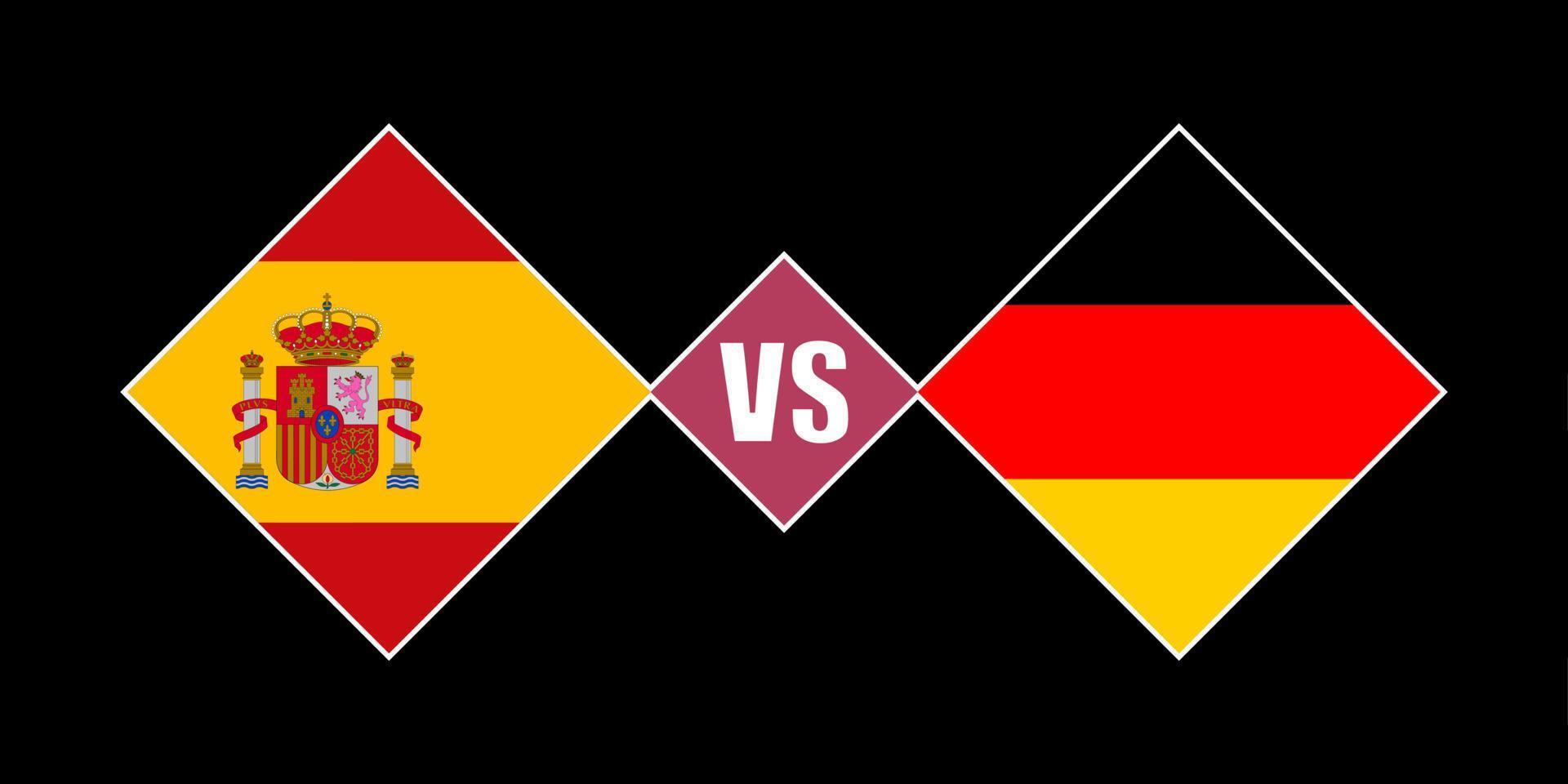 concepto de bandera de españa vs alemania. ilustración vectorial vector