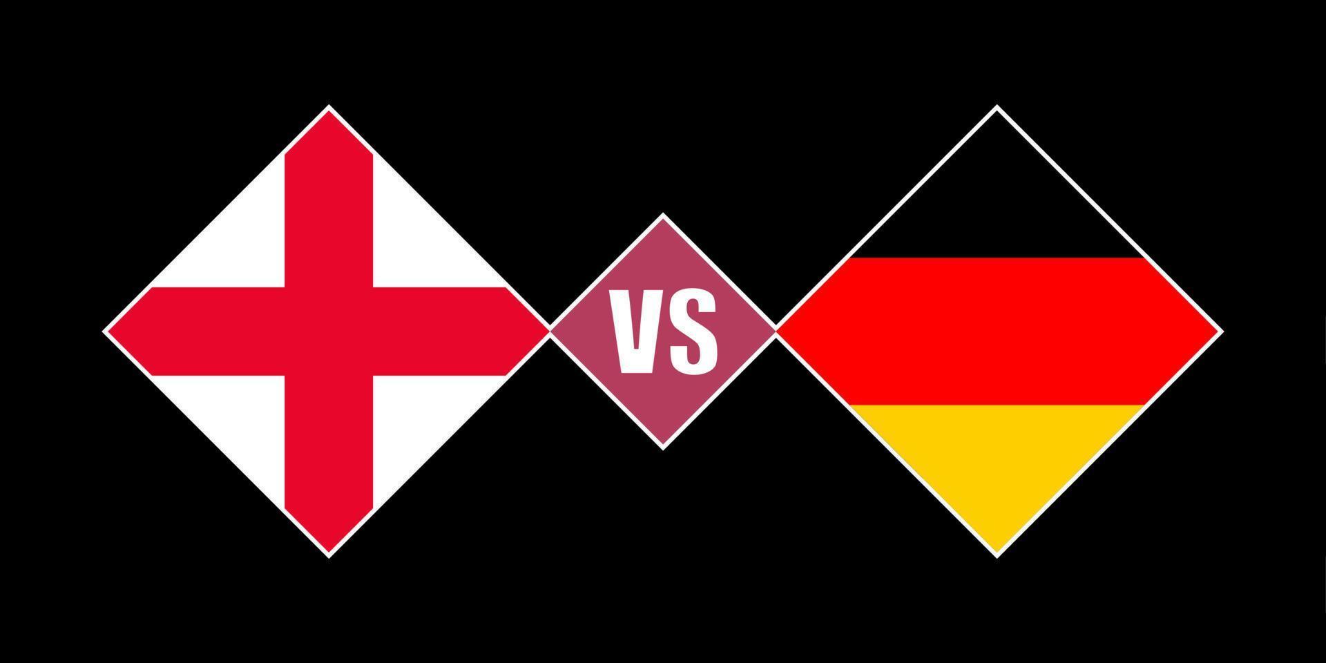 England vs Germany flag concept. Vector illustration.