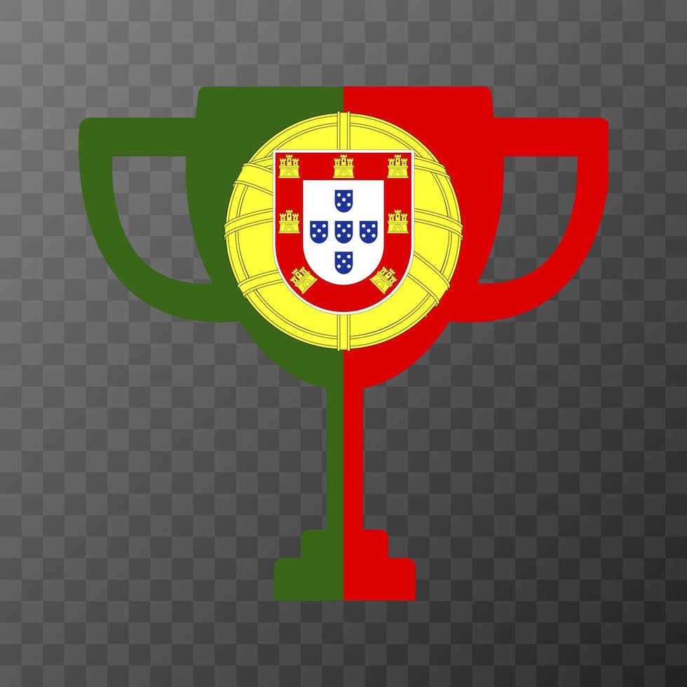 Cup of the winner of the competition in the color of Portugal. Vector illustration.