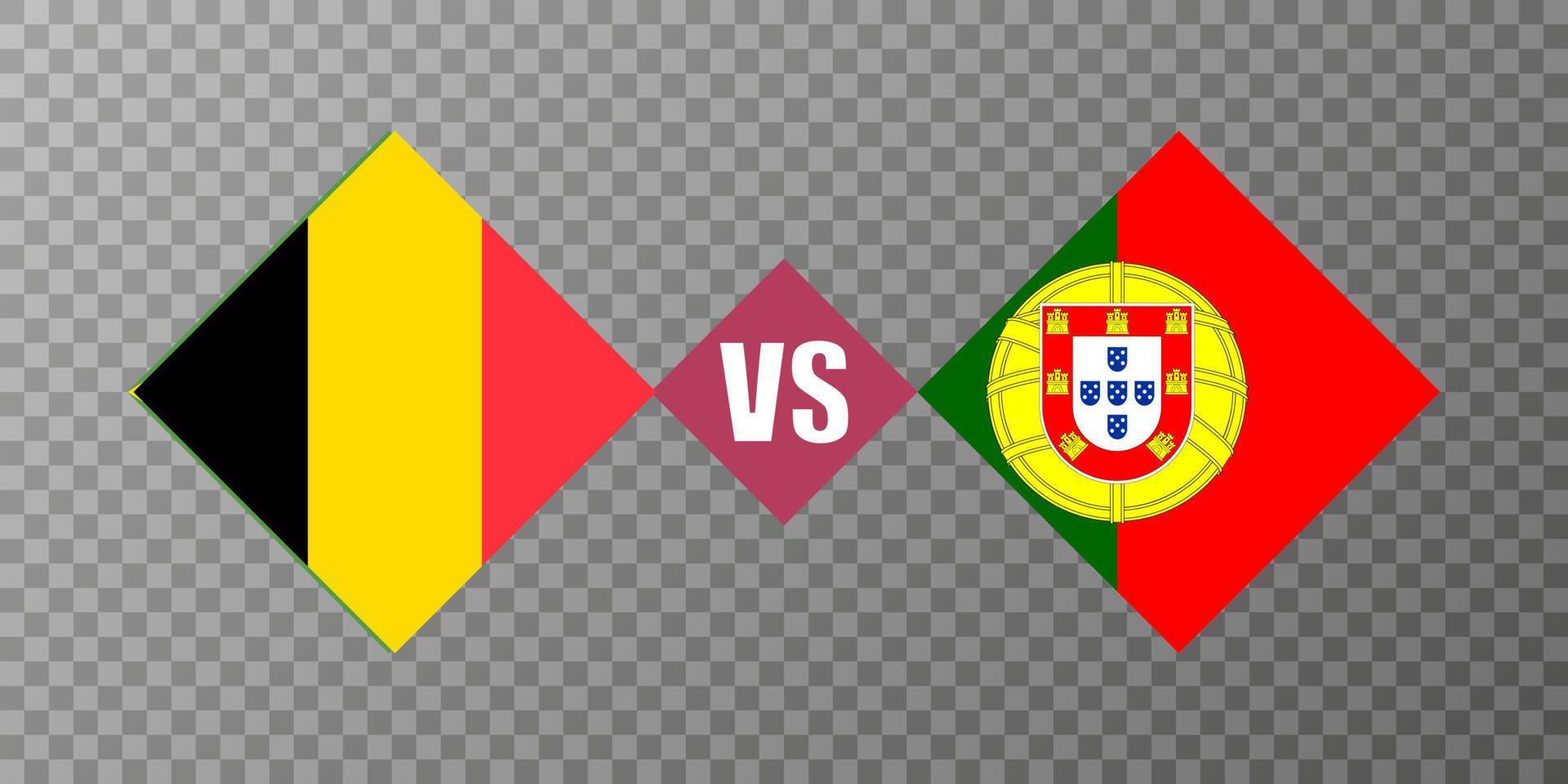 Belgium vs Portugal flag concept. Vector illustration.