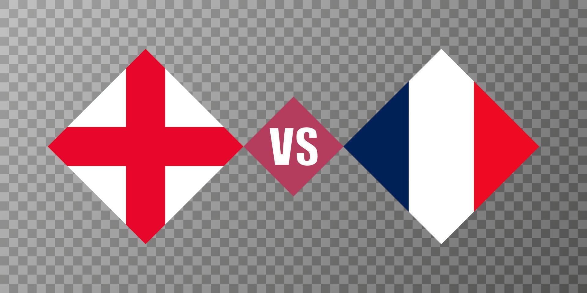 concepto de bandera de inglaterra vs francia. ilustración vectorial vector