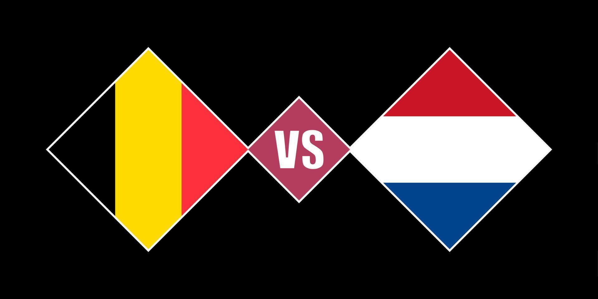 concepto de bandera de bélgica vs países bajos. ilustración vectorial vector