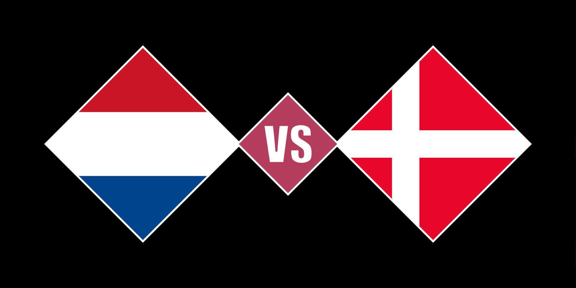 Netherlands vs Denmark flag concept. Vector illustration.