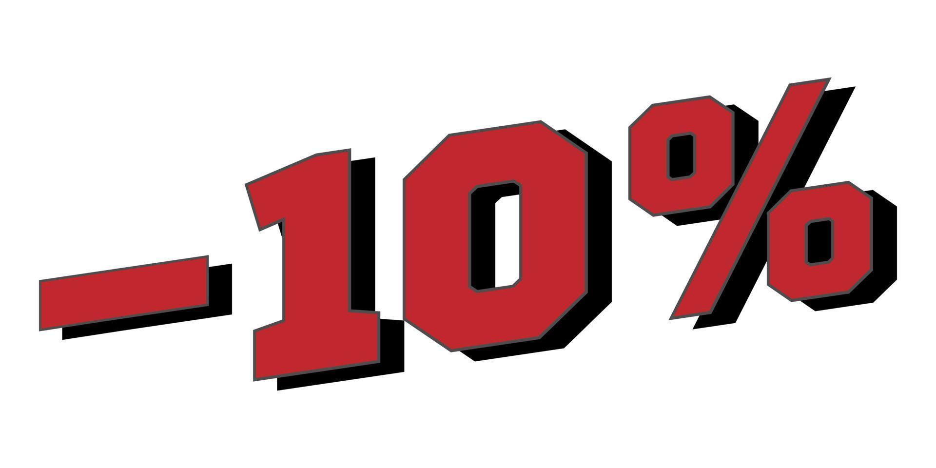 Sale 10 percent off banner. Vector illustration.