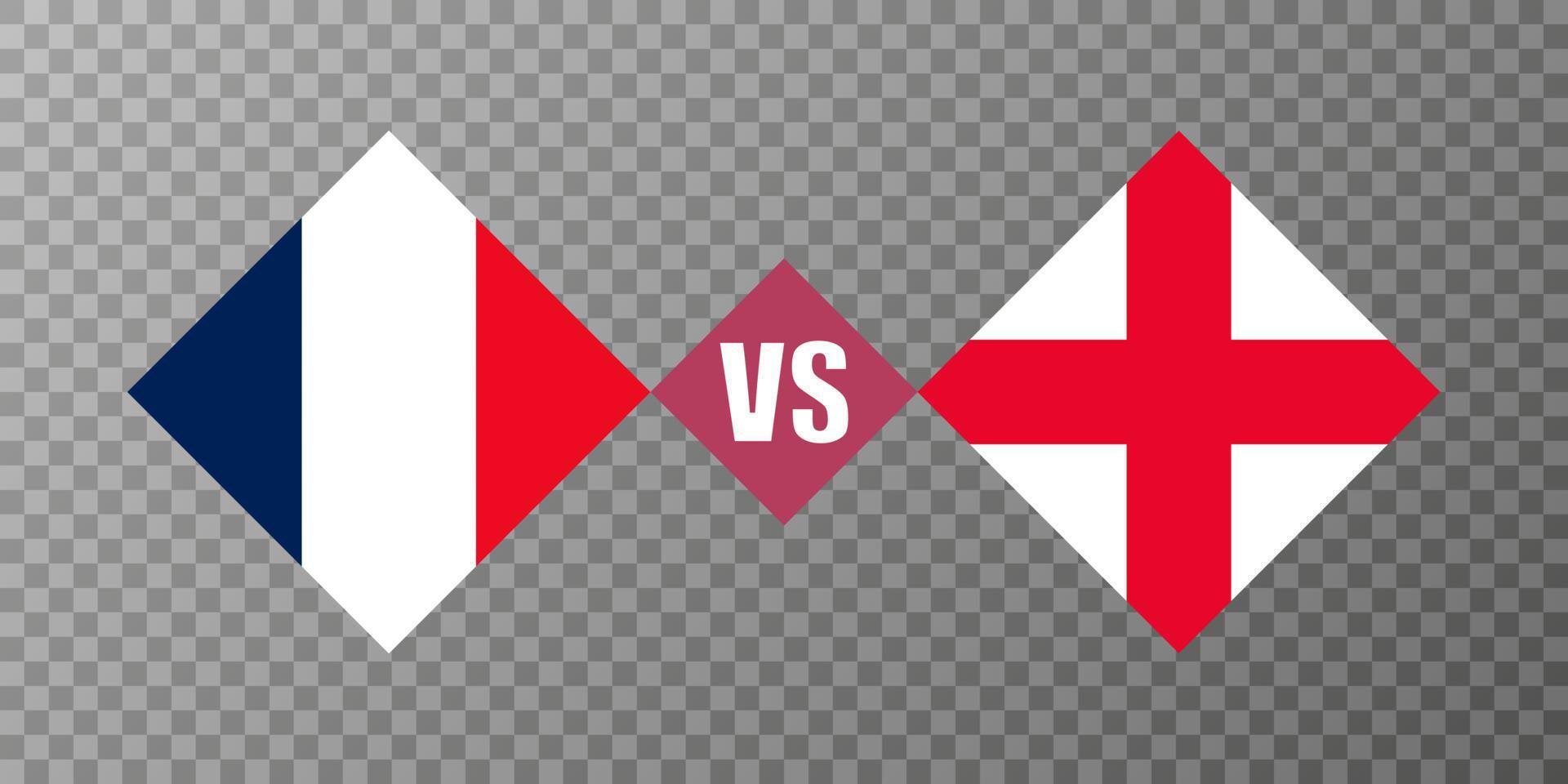 concepto de bandera de francia vs inglaterra. ilustración vectorial vector