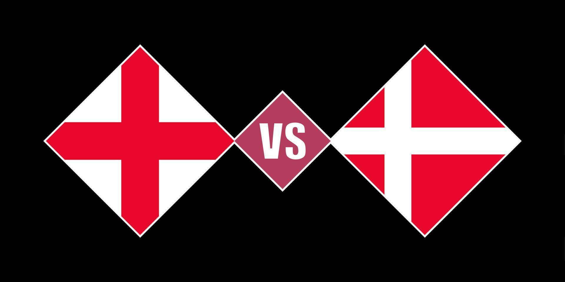 England vs Denmark flag concept. Vector illustration.