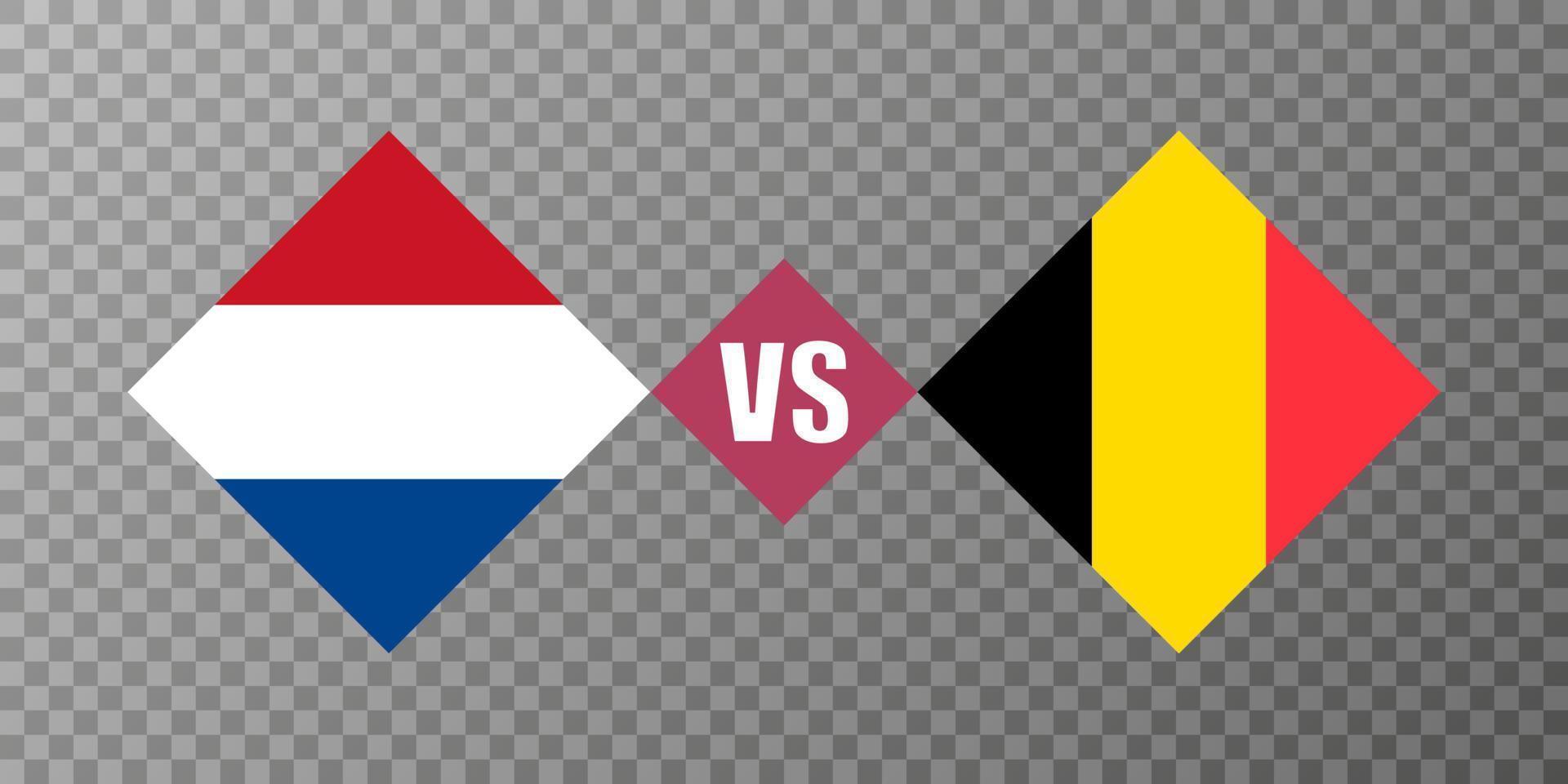 Netherlands vs Belgium flag concept. Vector illustration.