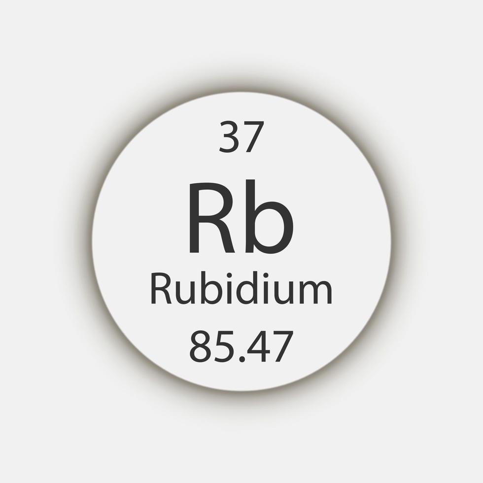 Rubidium symbol. Chemical element of the periodic table. Vector