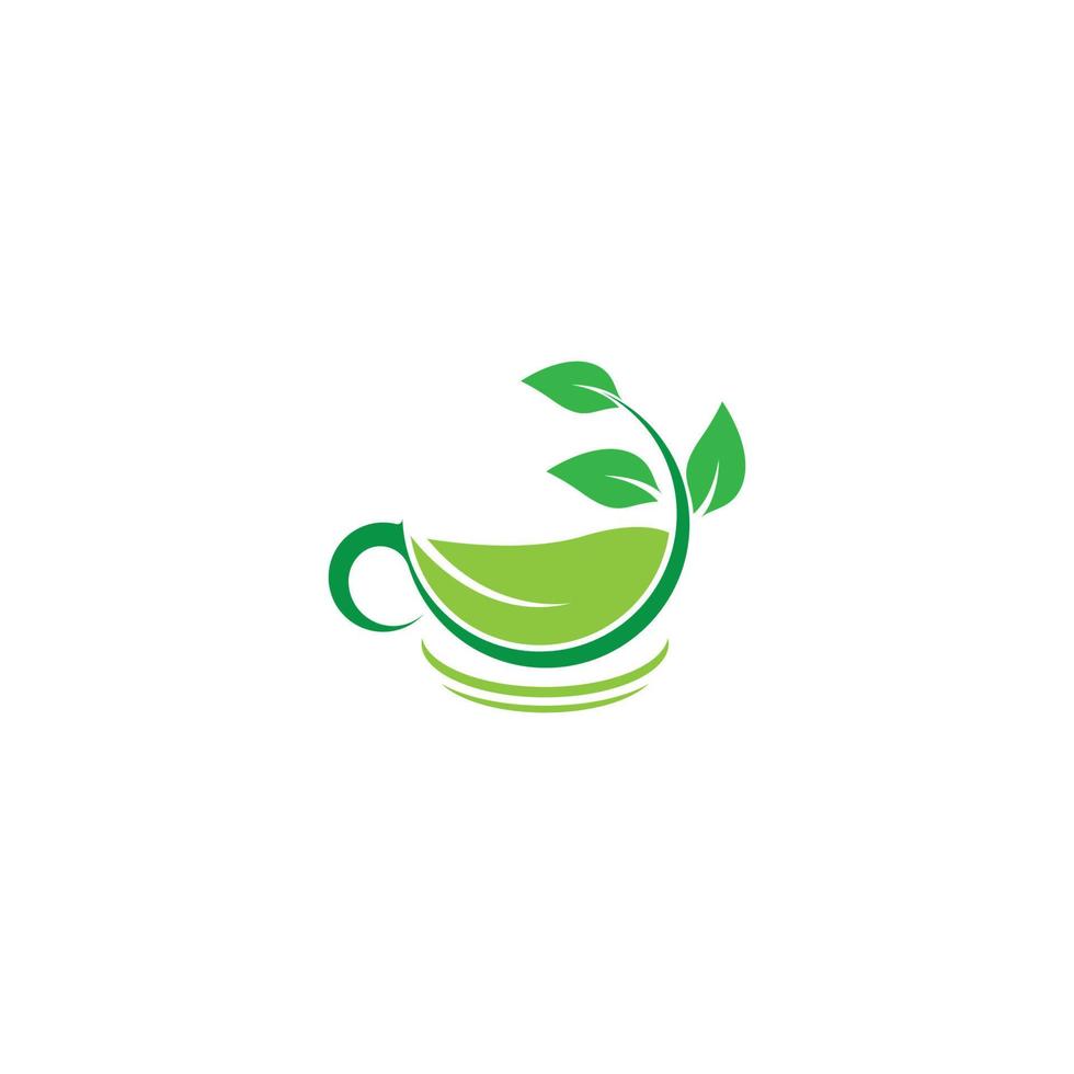 Green tea vector logo illustration