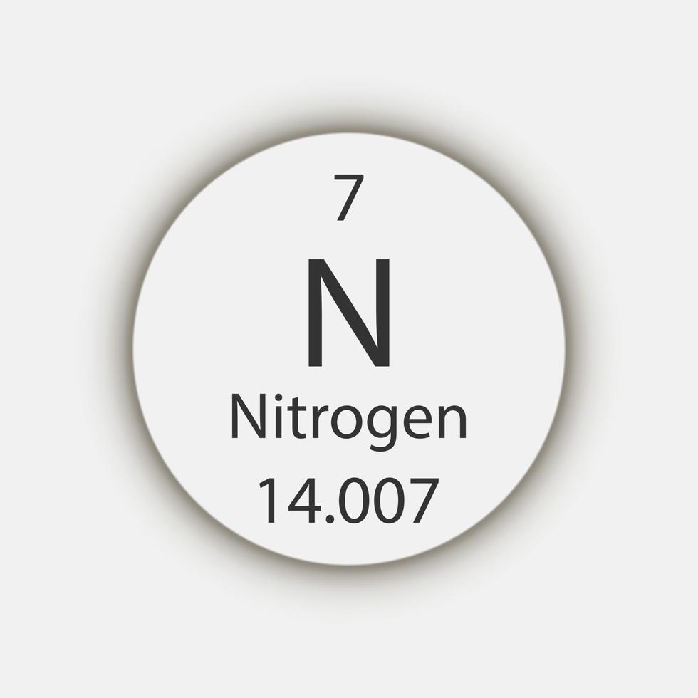 Nitrogen symbol. Chemical element of the periodic table. Vector illustration.