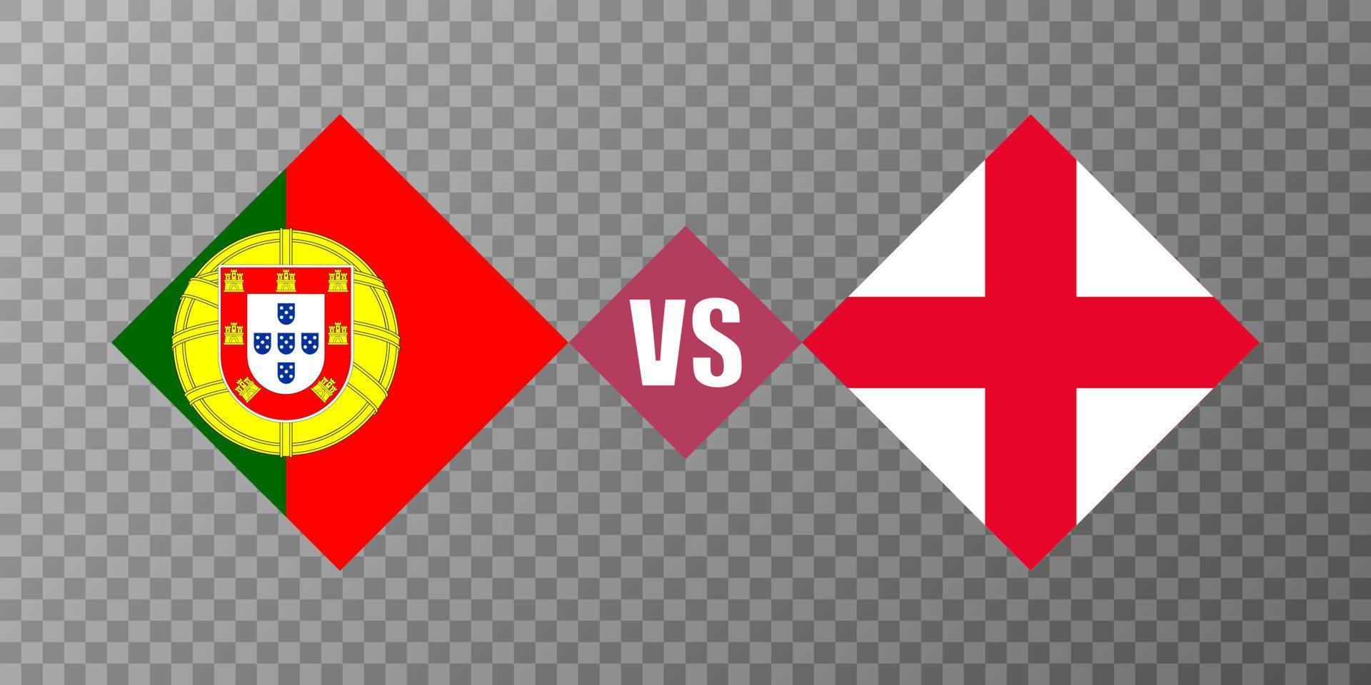 Portugal vs England flag concept. Vector illustration.
