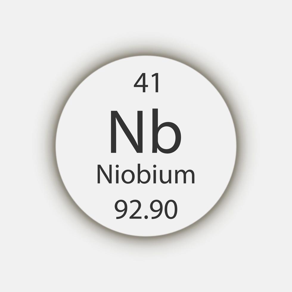 símbolo de niobio. elemento químico de la tabla periódica. ilustración vectorial vector