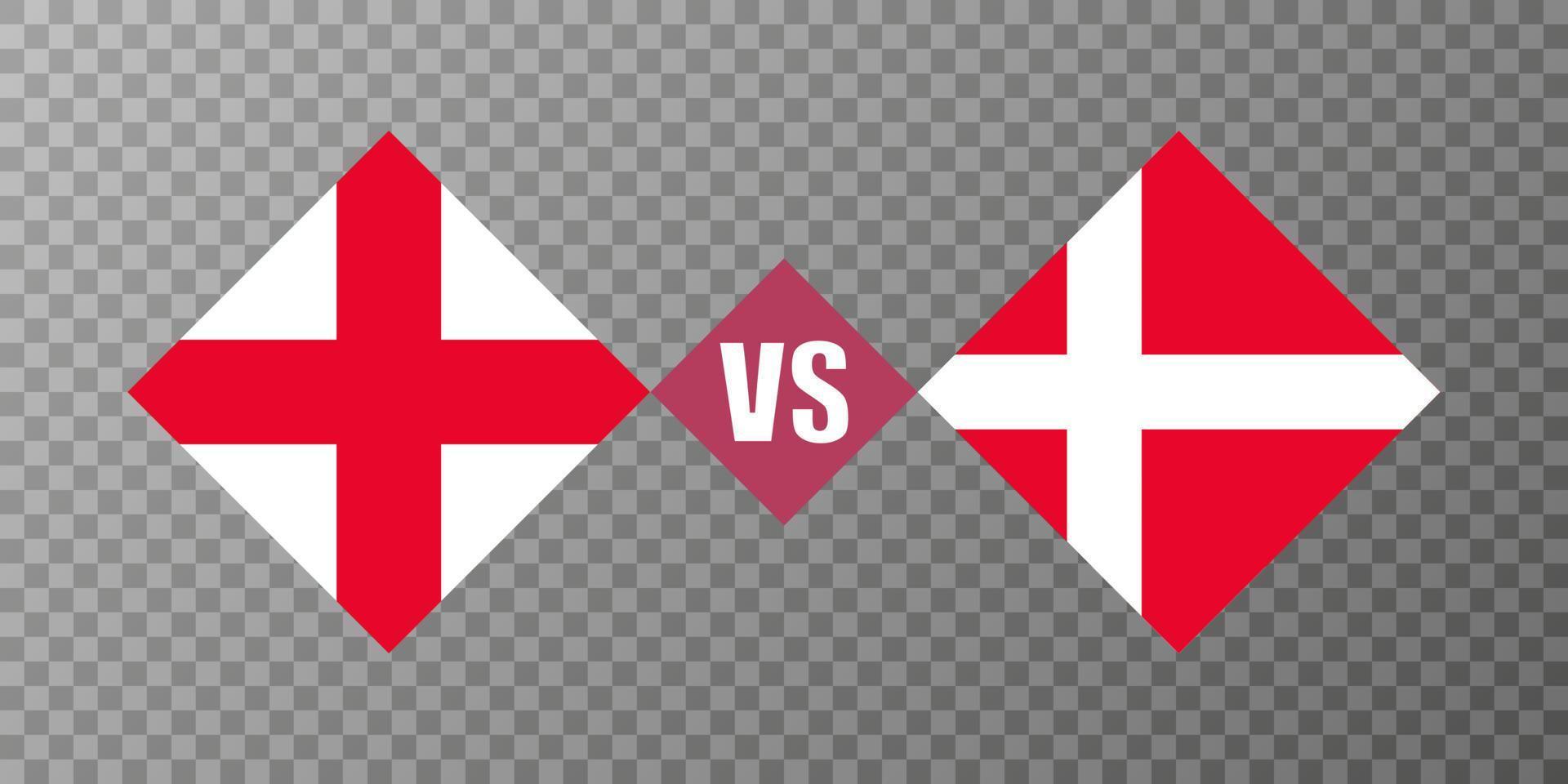 England vs Denmark flag concept. Vector illustration.