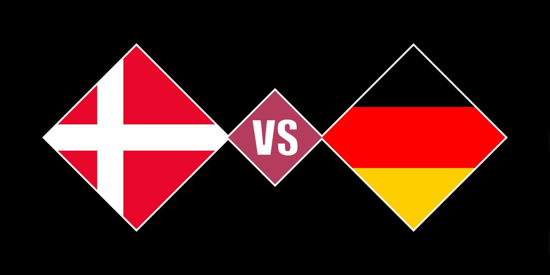 Denmark vs Germany flag concept. Vector illustration.