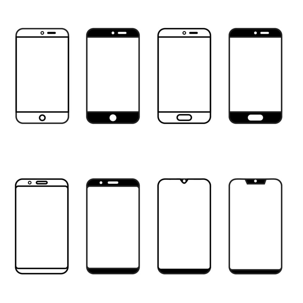 diseño vectorial de iconos de teléfonos inteligentes con varios modelos vector
