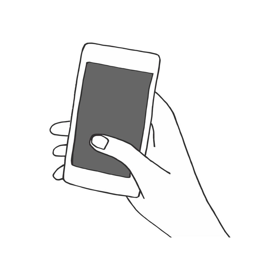 Vector illustration of smart phone in hand