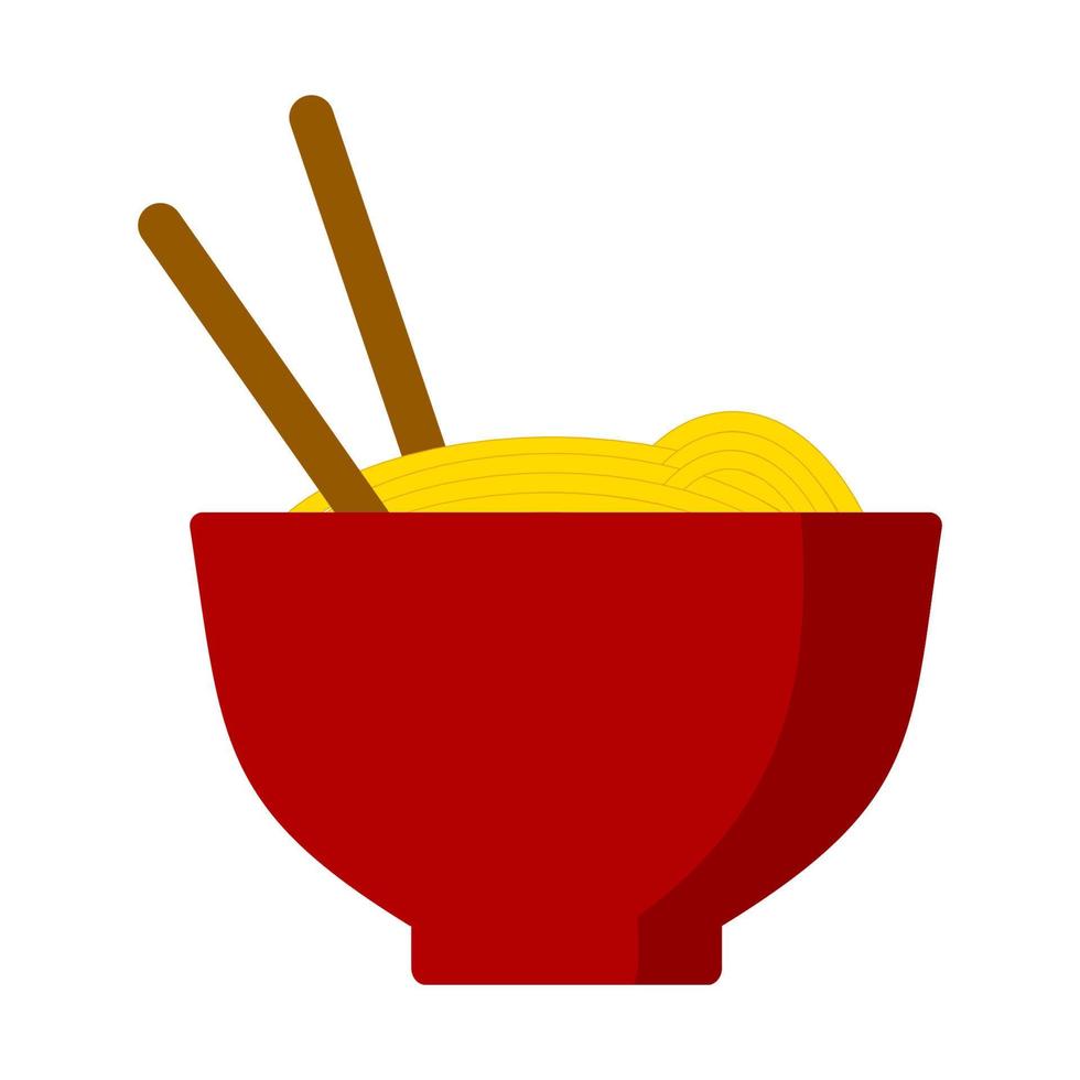 Noodles in bowl icon vector design