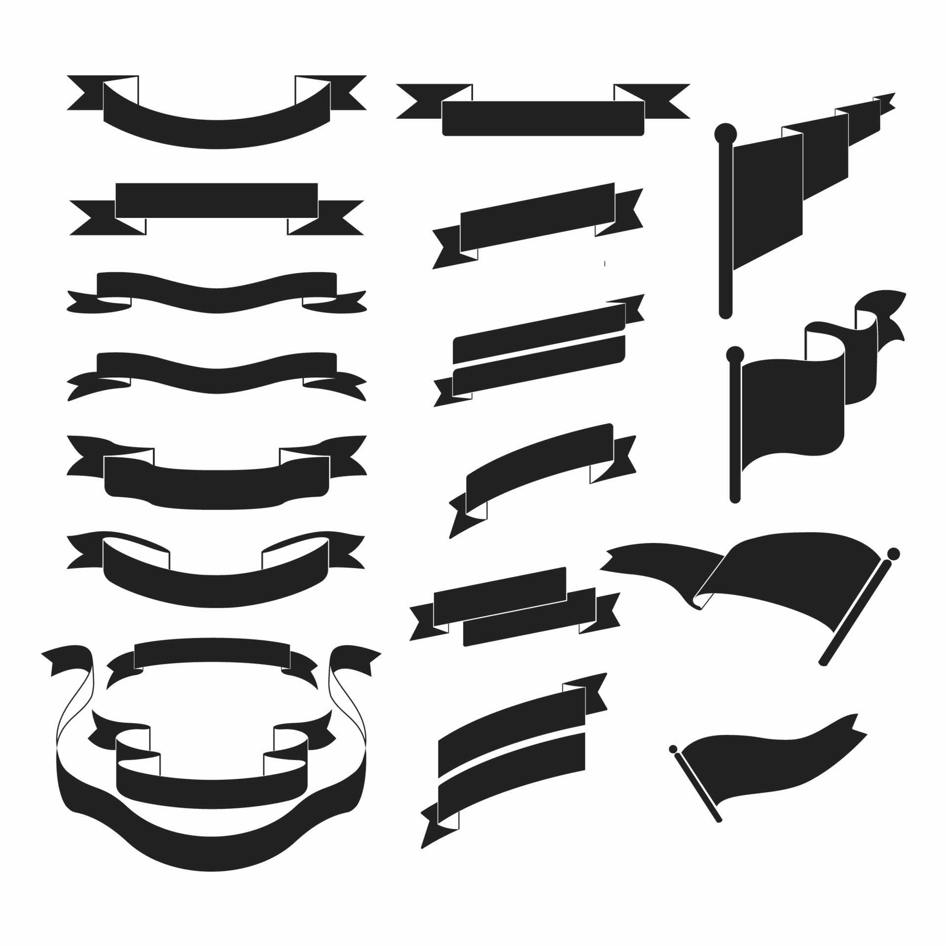 Vector design of various ribbon shapes 14889280 Vector Art at Vecteezy