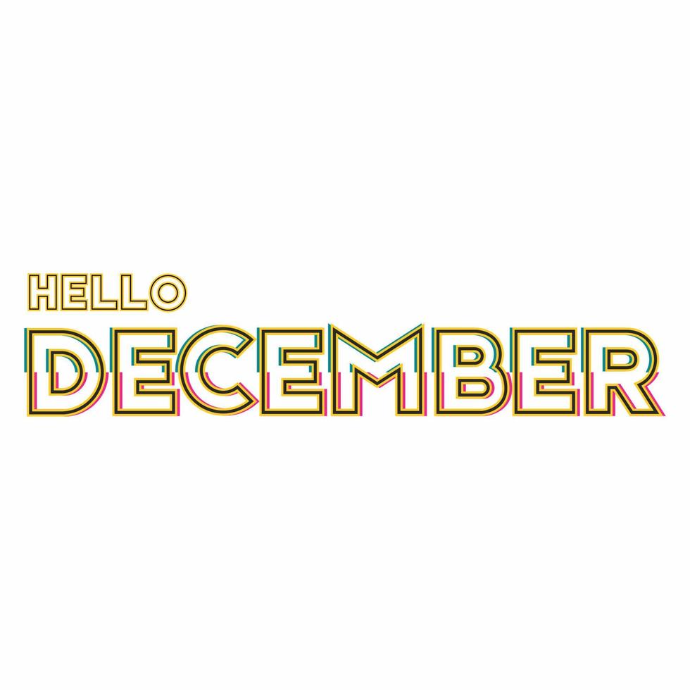 diseño vectorial para saludar hola diciembre vector