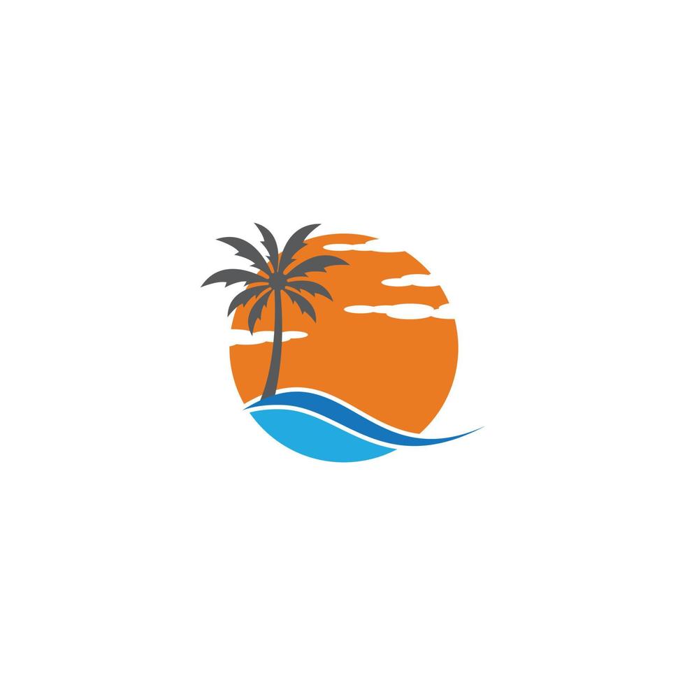 ilustración de icono de vector de verano de palmera
