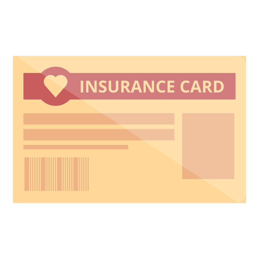 Health card icon cartoon vector. Medical insurance vector