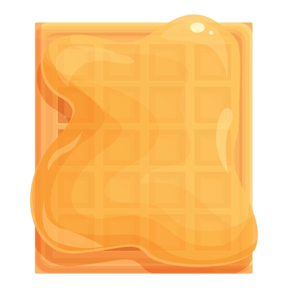 Honey waffle icon cartoon vector. Belgian food vector