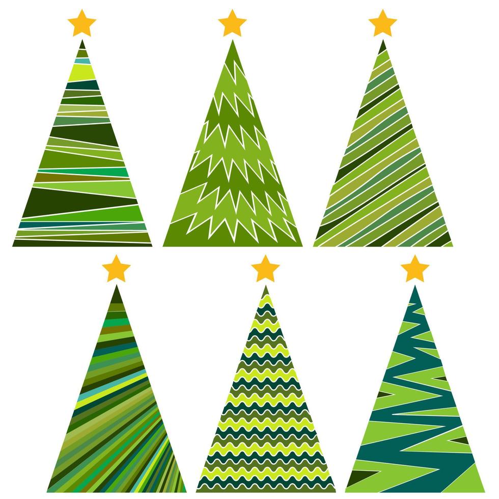 conjunto de árboles de navidad. ilustración vectorial aislada para feliz navidad y feliz año nuevo. vector