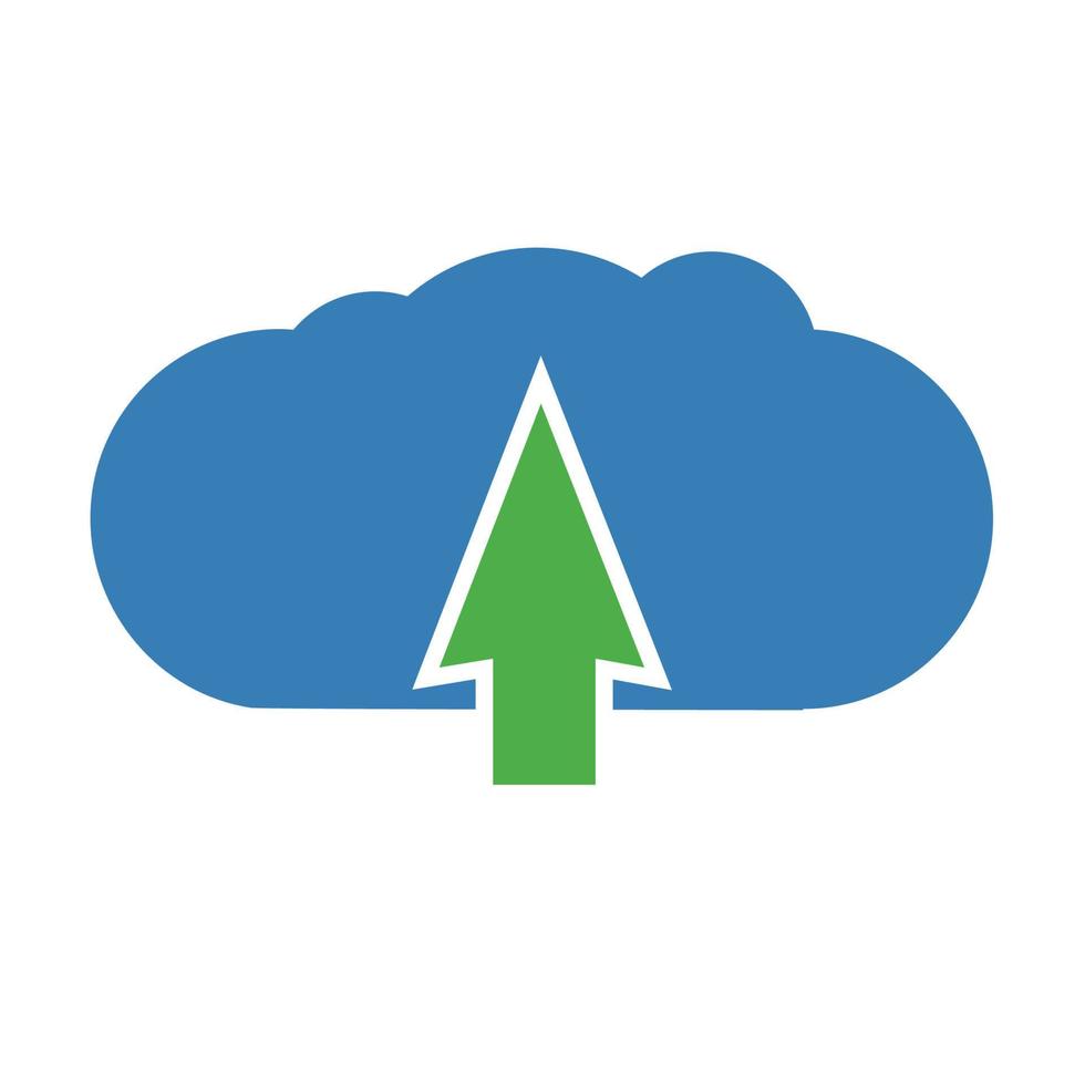Upload cloud icon. Vector illustration.