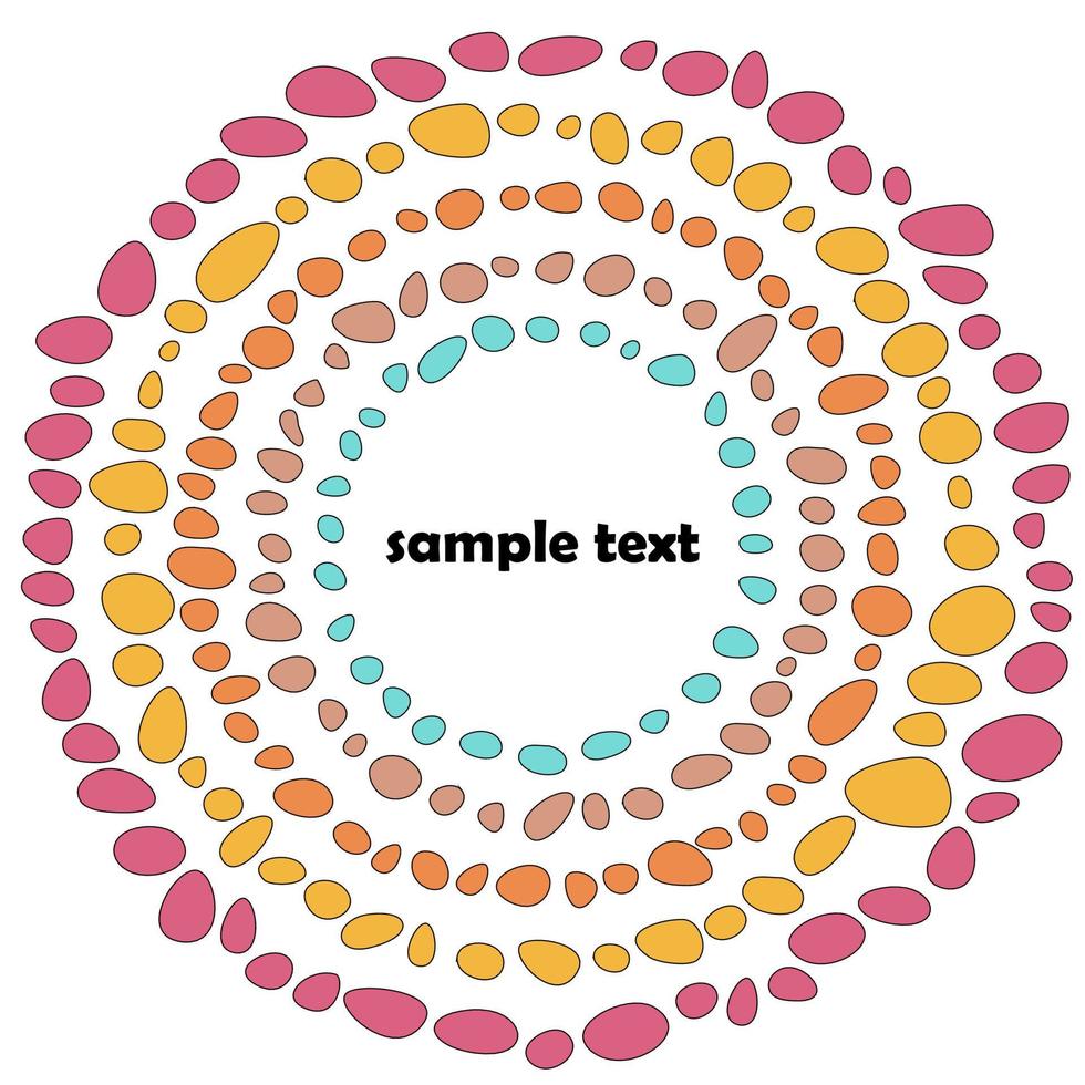 Abstract swirl with dots and central space for your text. Colorful circle background. vector