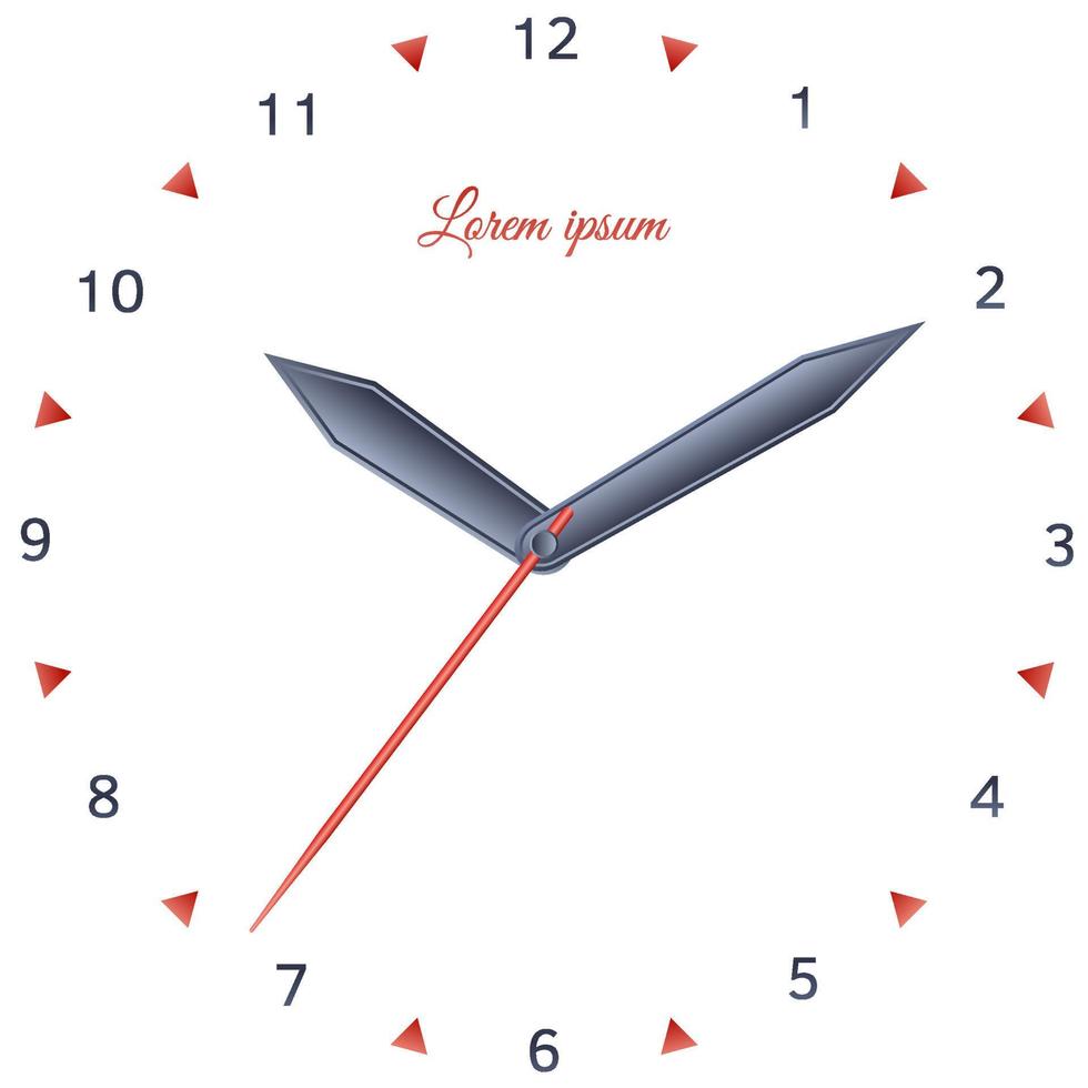 Vector illustration of mechanical clock. Clock face on white background.