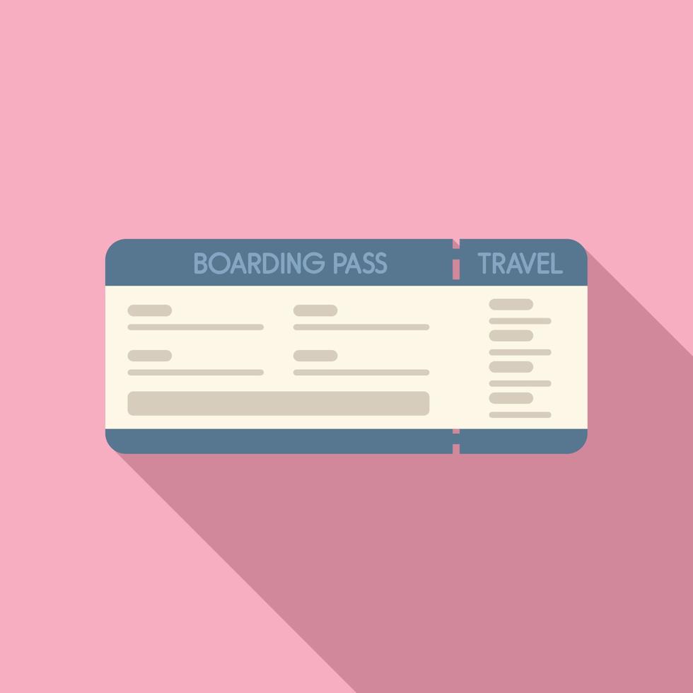 Airport pass icon flat vector. Airline ticket vector