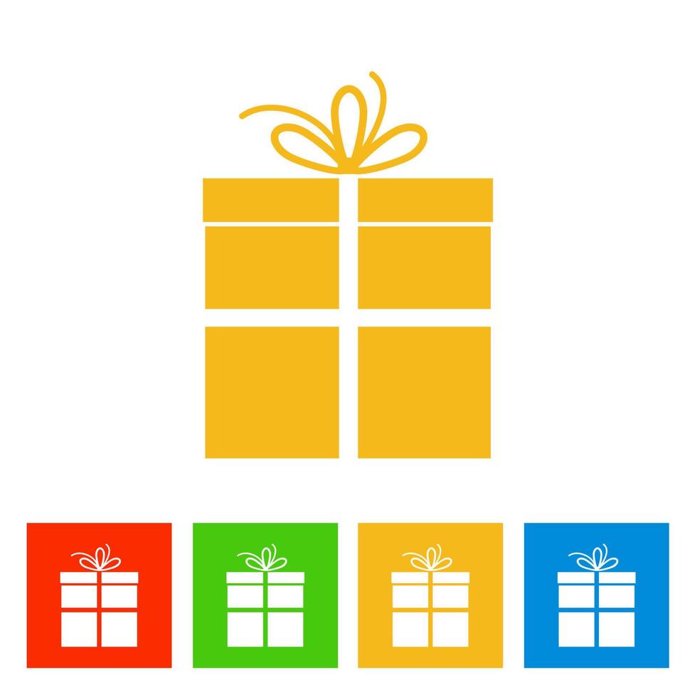 Gift box. New Year icon. Vector illustration