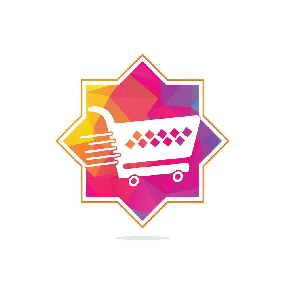 Shopping cart vector logo design. Shopping logo design. On-line shopping app icon.