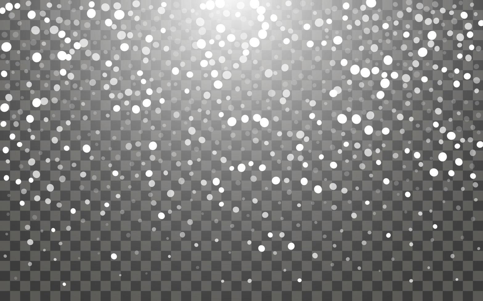 Snowfall and falling snowflakes. White snowflakes and Christmas snow. Vector illustration